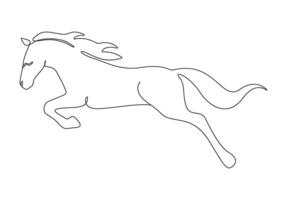paard doorlopend een lijn tekening vrij illustratie vector
