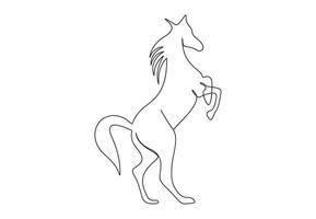 paard doorlopend een lijn tekening vrij illustratie vector