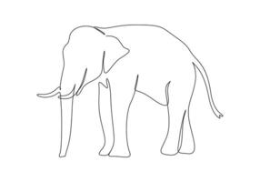 olifant doorlopend single lijn tekening pro illustratie vector