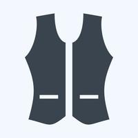 icon vest 1 - glyph-stijl, eenvoudige illustratie, bewerkbare lijn vector