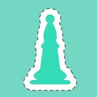 stickerschaak 3 - lijnsnede, eenvoudige illustratie, bewerkbare slag vector