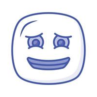 premie icoon van schuldig emoji, klaar naar gebruik bewerkbare vector
