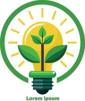 hernieuwbaar energie middelen logo licht lamp met fabriek in het eco vriendelijk energie logo vector