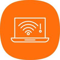Nee Wifi lijn kromme icoon ontwerp vector