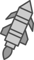 raket lijn gevulde grijswaarden icoon ontwerp vector