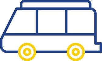 minibus lijn twee kleur icoon ontwerp vector