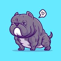 schattig bulldog gespierd tekenfilm vector