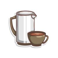 koffie drinken in kop illustratie vector