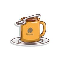 koffie drinken in kop illustratie vector