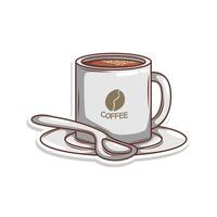 koffie drinken in kop illustratie vector