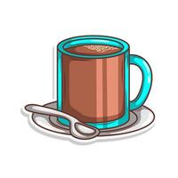 koffie drinken in kop illustratie vector