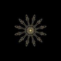 mandala. goud decoratief element. afbeelding voor kleuren. abstract circulaire ornament met gestileerde bladeren vector