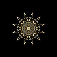 mandala. goud decoratief element. afbeelding voor kleuren. abstract circulaire ornament met gestileerde bladeren vector