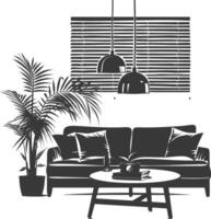silhouet huiskamer Bij huis uitrusting zwart kleur enkel en alleen vector