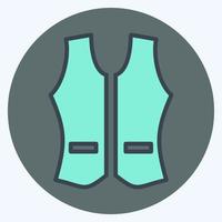 icon vest 1 - vlakke stijl, eenvoudige illustratie, bewerkbare slag vector