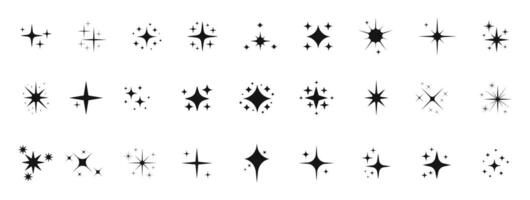 fonkeling ster set. sterren sprankelend pictogrammen. vector
