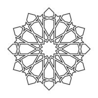 Islamitisch meetkundig contour schets ontwerp element illustratie geïsoleerd Aan wit achtergrond. logo icoon vector
