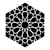 Islamitisch meetkundig ontwerp element illustratie zwart silhouet geïsoleerd Aan wit achtergrond. logo icoon vector