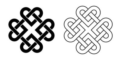 keltisch knoop hart contour schets icoon illustratie geïsoleerd Aan wit achtergrond. liefde symbool tatoeëren ontwerp. vector