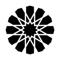 Islamitisch meetkundig ontwerp element illustratie zwart silhouet geïsoleerd Aan wit achtergrond. logo icoon vector