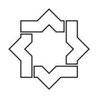 acht wees ster icoon contour schets meetkundig ontwerp element vorm geïsoleerd Aan wit achtergrond. vector