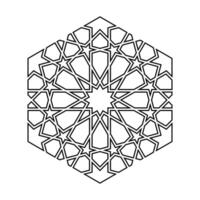 Islamitisch meetkundig contour schets ontwerp element illustratie geïsoleerd Aan wit achtergrond. logo icoon vector
