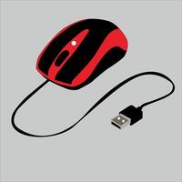 illustratie van een rood computer muis Aan een grijs achtergrond vector