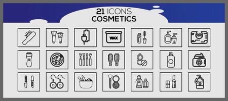 kunstmatig lijn icoon reeks met bedenken schoonheid lijn pictogrammen schoonheid accessoires reeks bedenken accessoires. vector