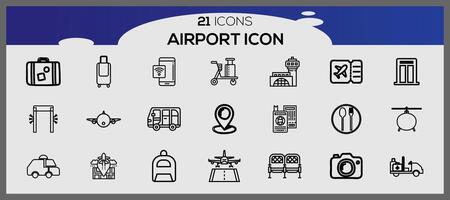 luchthaven icoon set. vector