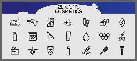 kunstmatig lijn icoon reeks met bedenken schoonheid lijn pictogrammen schoonheid accessoires reeks bedenken accessoires. vector