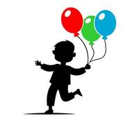 logo ontwerp van kind Holding ballon vector