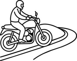 hand- getrokken motorfiets geïsoleerd Aan wit achtergrond kleur bladzijde vector