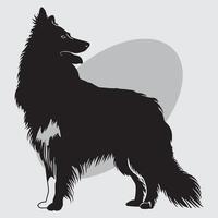 vlak illustratie van hond silhouet vector