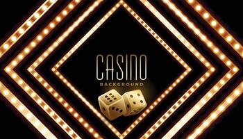 casino 3d poker Dobbelsteen donker banier met gloeiend licht effect vector
