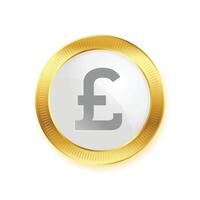 geïsoleerd Engels valuta pond gouden munt symbool vector