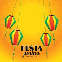 festa Junina decoratief hangende lampen festival achtergrond vector