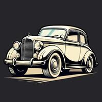 retro auto graveur illustratie vector