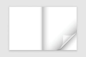 gemakkelijk en blanco bladzijde krullen mockup ontwerp vector
