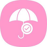 paraplu glyph kromme icoon ontwerp vector