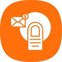 e-mail glyph kromme icoon ontwerp vector
