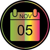 november glyph ten gevolge kleur icoon ontwerp vector