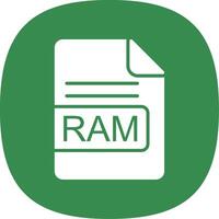 RAM het dossier formaat glyph kromme icoon ontwerp vector