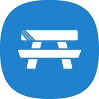 picknick tafel glyph kromme icoon ontwerp vector