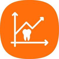 statistieken glyph kromme icoon ontwerp vector