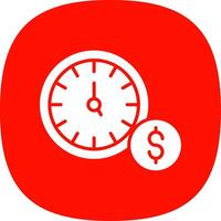 tijd is geld glyph kromme icoon ontwerp vector