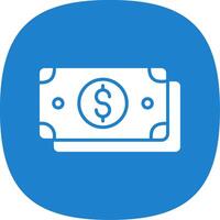 dollar Bill glyph kromme icoon ontwerp vector