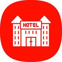 hotel glyph kromme icoon ontwerp vector