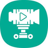 camera dolly glyph kromme icoon ontwerp vector