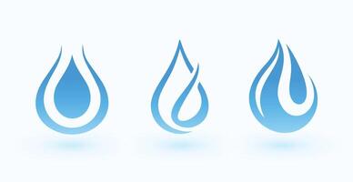 reeks van drie creatief blauw water druppels icoon ontwerp vector
