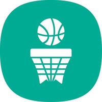 basketbal glyph kromme icoon ontwerp vector